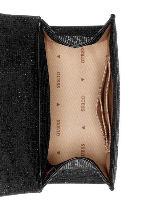 Guess Zalina Mini Glitter Top-Handle Bag Negrii | GUESS-SN28672