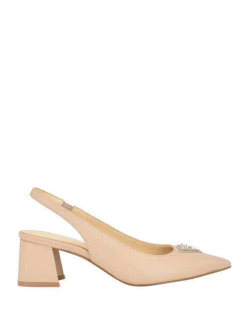 Guess Zanda Slingback Block Heels Bej | GUESS-SN29864