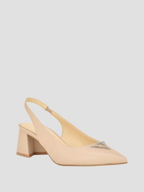 Guess Zanda Slingback Block Heels Bej | GUESS-SN29864
