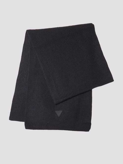 Guess Zane Ribbed Scarf Negrii | GUESS-SN31855