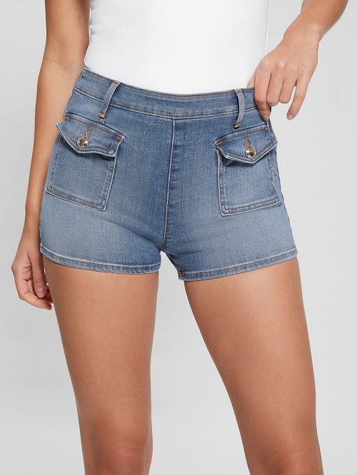 Guess Zelia Denim Shorts Albastri | GUESS-SN28116