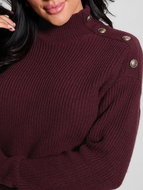 Guess Zylee Wool-Blend Sweater Rosii | GUESS-SN27498