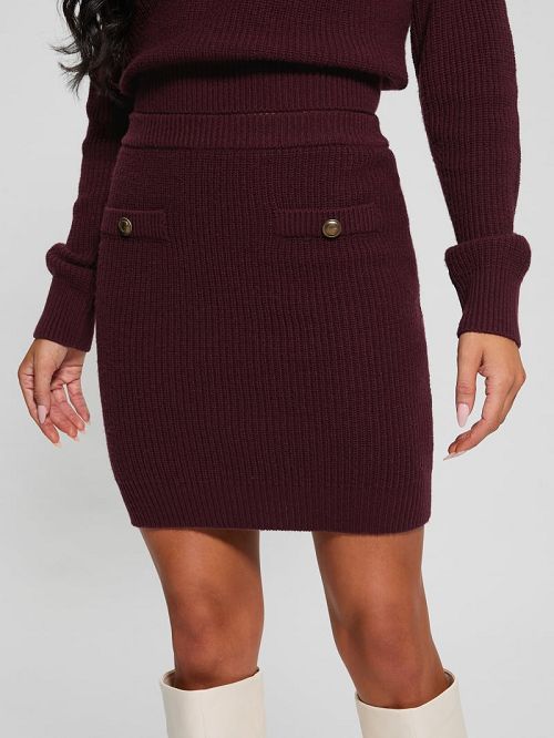 Guess Zylee Wool-Blend Sweater Skirt Rosii | GUESS-SN28149