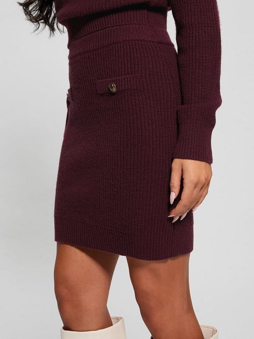 Guess Zylee Wool-Blend Sweater Skirt Rosii | GUESS-SN28149