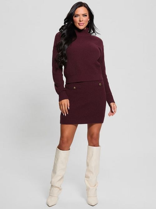Guess Zylee Wool-Blend Sweater Skirt Rosii | GUESS-SN28149